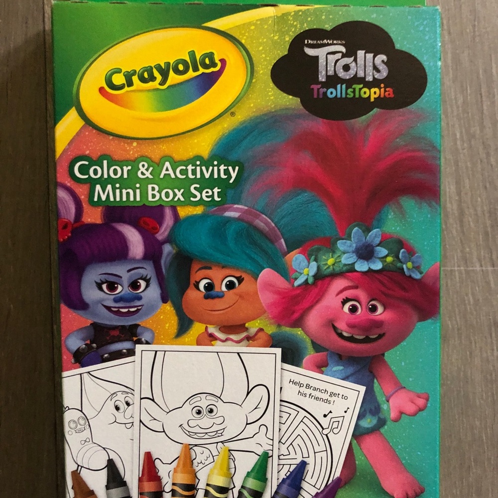 Crayola TrollsTopia Color & Activity Set with Red, Blue, Green
